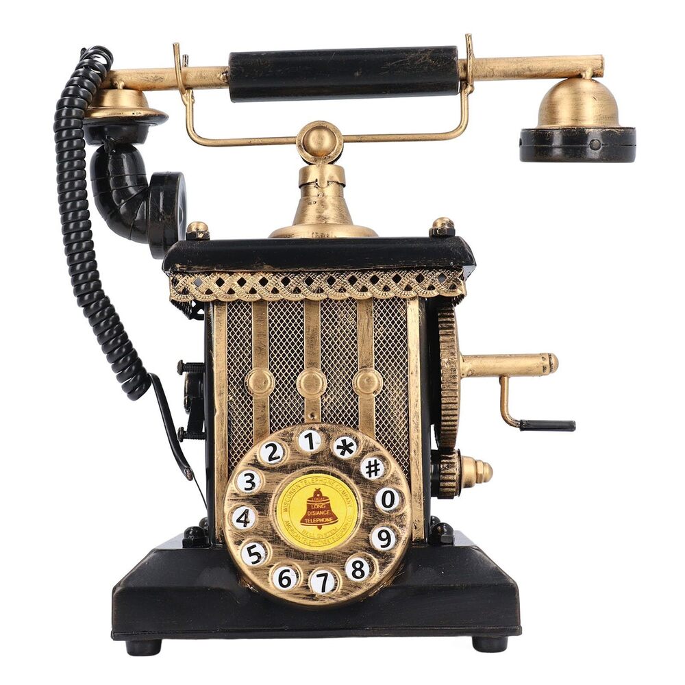 3979 Vintage Telephone Decoration, Resin Retro Phone Model Rotary Dial